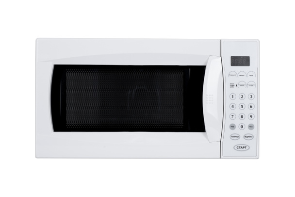 Nuovo forno a microonde bianco isolato su sfondo bianco
 - Foto, immagini