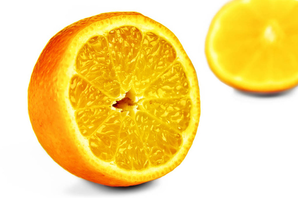 A close-up of the cut tangerine on the photon of the second diff - Photo, image