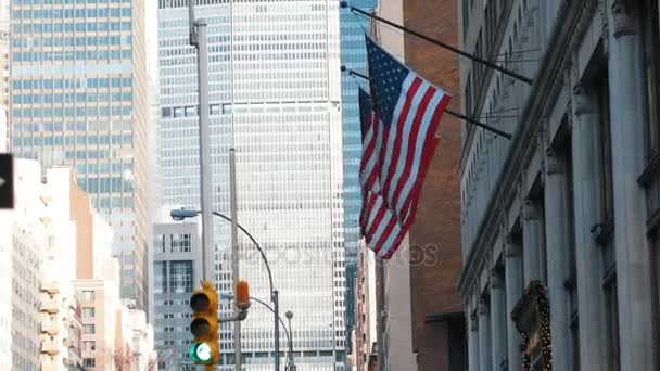 Manhattan'ın Amerikan ABD bayrakları - Video, Çekim
