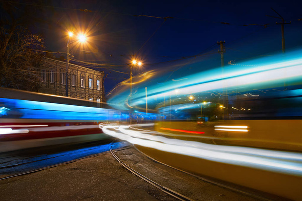 Blurred lights tram - Foto, Imagem