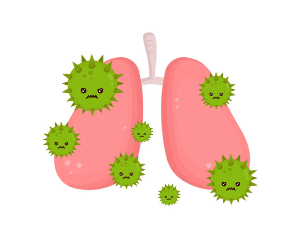 Sairaat epäterveet keuhkot sairaus vihainen
  - Vektori, kuva