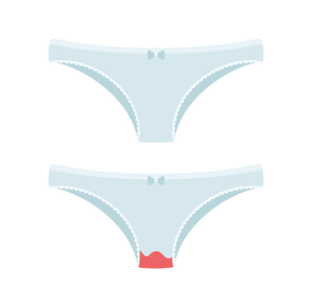 Blood stain on sad panties and clear - Vector, Image