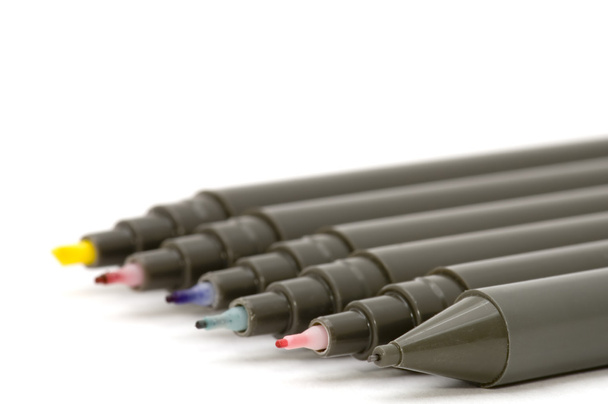 Colored soft-tip pen close up - Foto, Imagem