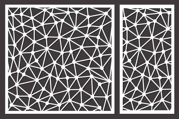 Decoratieve kaart voor knippen instellen Abstracte lijnpatroon. Laser gesneden. Verhouding 1:1, 1:2. Vectorillustratie. - Vector, afbeelding
