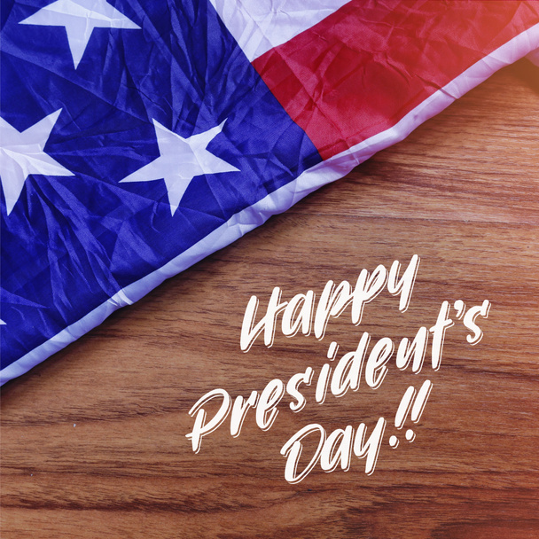 Happy Presidents Day Typographie avec USA Flag Scene. Illus photo
 - Photo, image