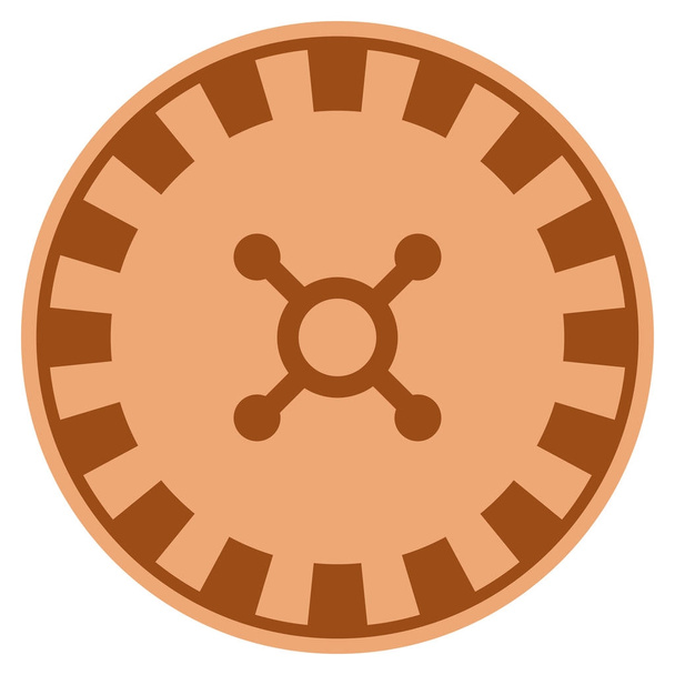 Roulette Copper Casino Chip - Vector, Image