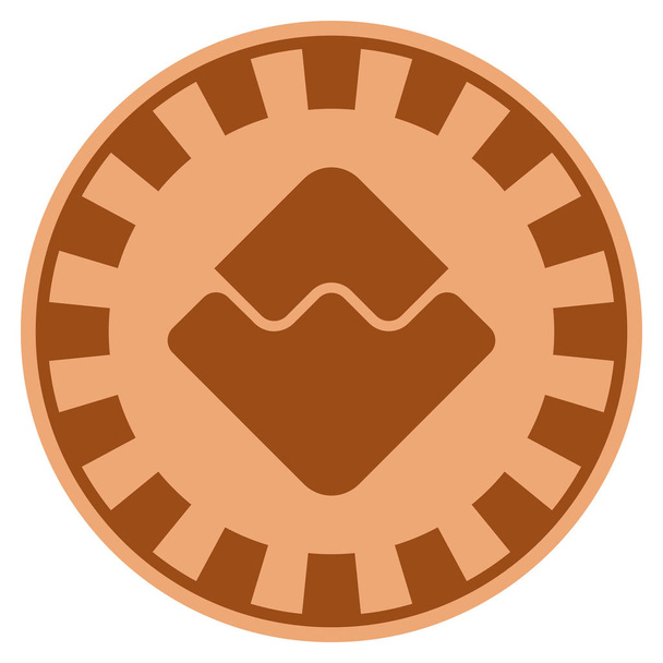 Waves Currency Copper Casino Chip - Vetor, Imagem