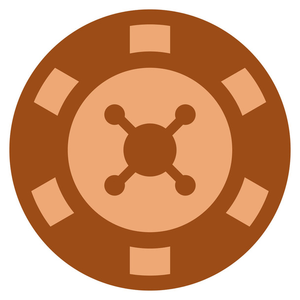 Roulette Copper Casino Chip - Vector, Image