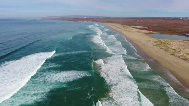 Pacific Ocean Coastline Drone Flyover - Footage, Video