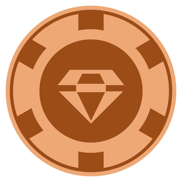 Brilliant Copper Casino Chip - Vector, imagen