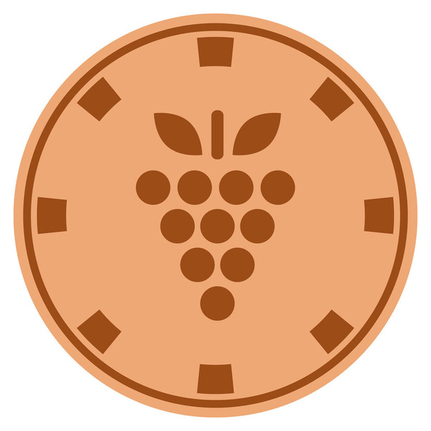 Grapes Copper Casino Chip - Vector, imagen