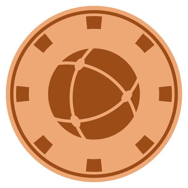 Universe Copper Casino Chip - Vector, afbeelding