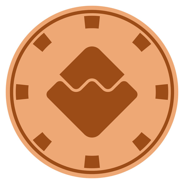 Waves Currency Copper Casino Chip - Vektor, Bild