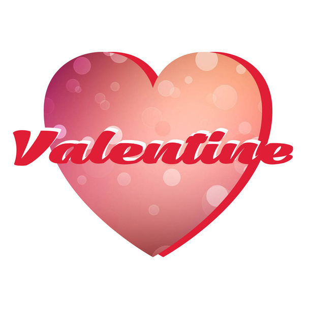Valentine Day Pink Heart Vector Image - Διάνυσμα, εικόνα
