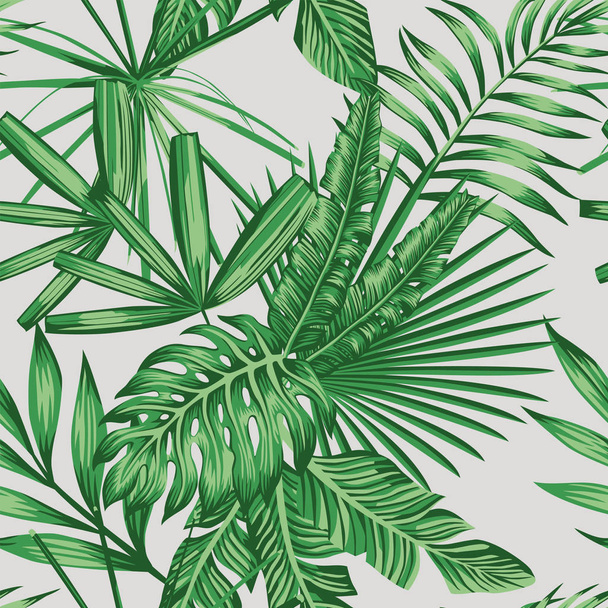 Exotic tropical leaves seamless pattern - ベクター画像
