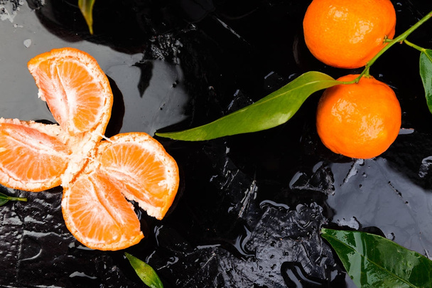  Tangerines background. Delicious and beautiful Citrus. - Photo, Image