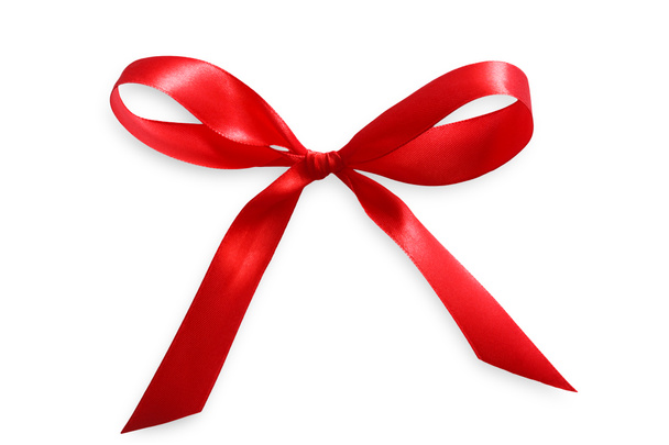 Red tied up satin ribbon, valentines day love concept. - Photo, Image