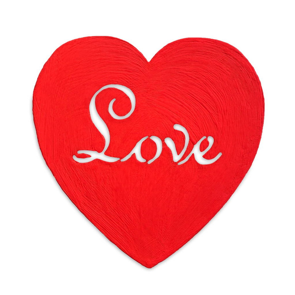 Fond Saint-Valentin, coeur en bois à motifs isolé
 - Photo, image