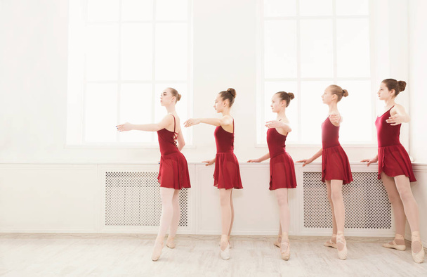 Young girls dancing ballet in studio - Фото, зображення