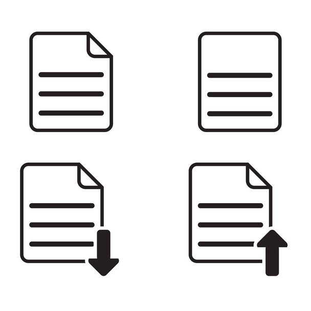 Conjunto de papel básico ou ícone de documento sobre fundo branco (ilustração vetorial
) - Vetor, Imagem