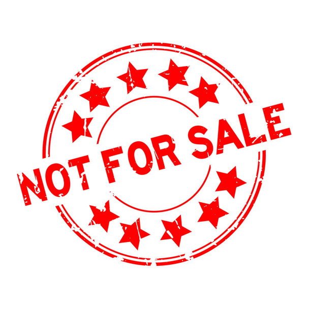 Grunge rouge pas à vendre mot avec icône étoile rond tampon de joint en caoutchouc sur fond blanc
 - Vecteur, image