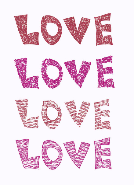 Vector Love inscription with heart - Вектор,изображение