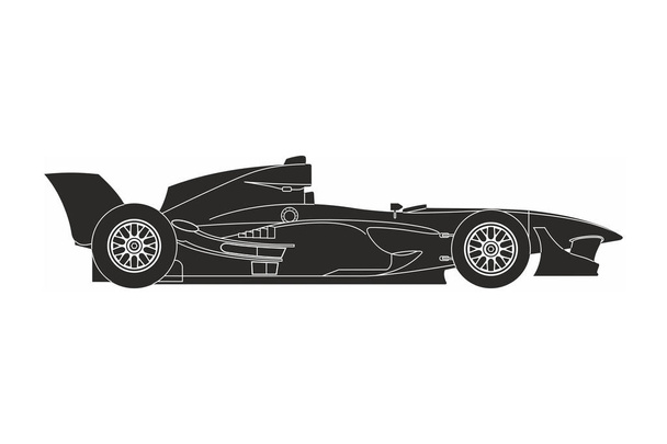 silhouette of black sportcar on the white background - Vector, Image
