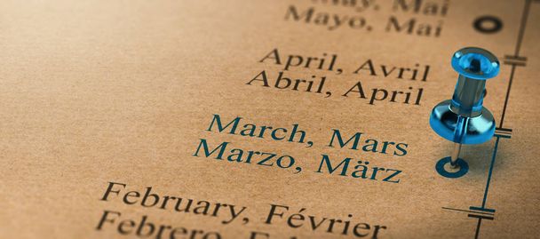Maanden van het jaar, maart - Foto, afbeelding