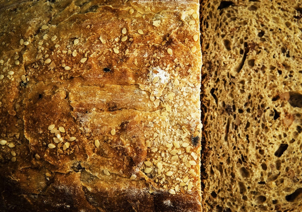 Detail auf der Müslikruste des Brotes - Foto, Bild