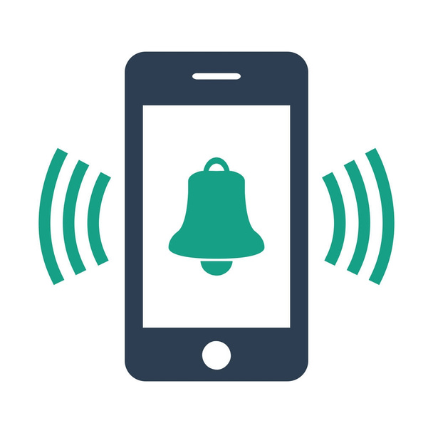 smartphone call with bell on white background. - Vector, Image