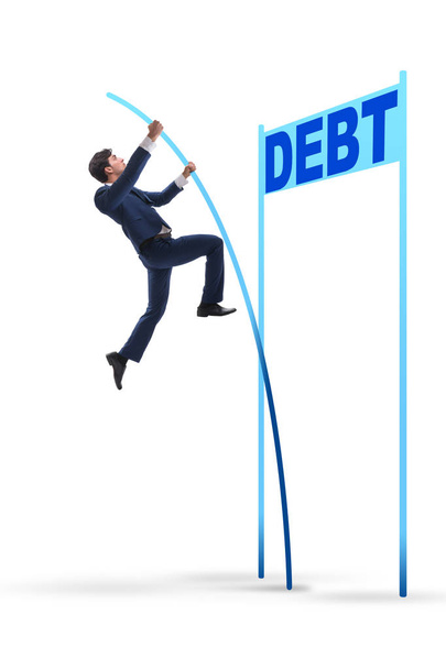 Επιχειρηματίας πόλο διάτμηση πάνω από το χρέος στην επιχειρηματική έννοια - Φωτογραφία, εικόνα