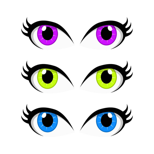 dessin animé femme yeux mis isolé sur fond blanc
 - Vecteur, image