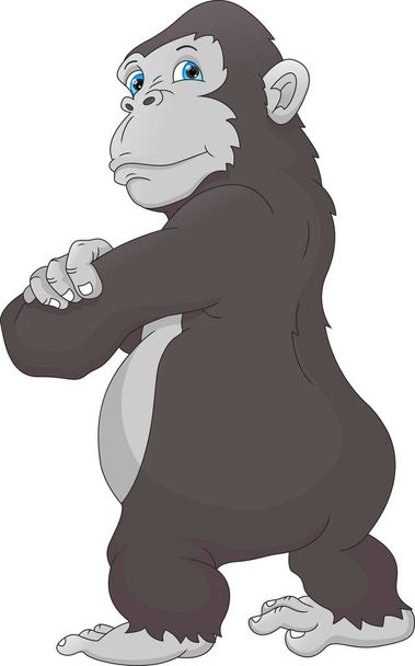 ilustração vetorial de desenho animado bonito gorila
 - Vetor, Imagem