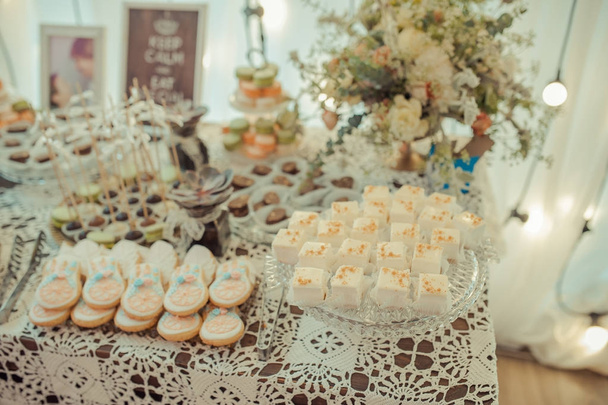 buffet of sweets at the wedding table - Фото, зображення