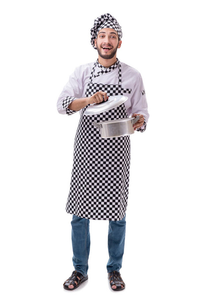 Beyaz arka planda yalıtılmış erkek aşçı - Fotoğraf, Görsel