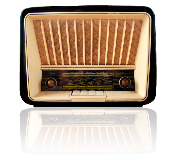 eski retro radyo izole - Fotoğraf, Görsel