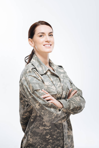 Pleasant positive woman  serving her duty - Foto, Bild