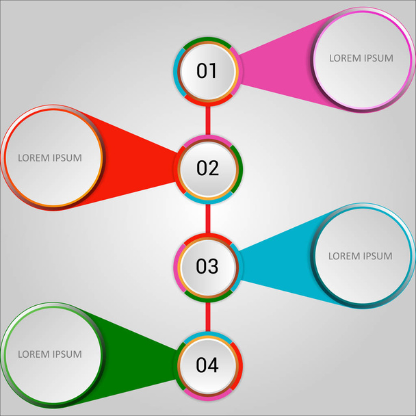 Modelo infográfico do círculo vetorial. apresentação e gráfico redondo
 - Vetor, Imagem
