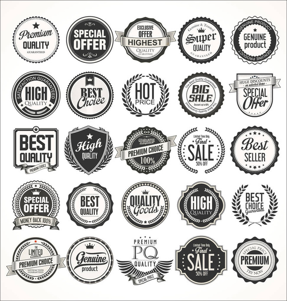 Retro vintage badges and labels collection - Vektor, Bild
