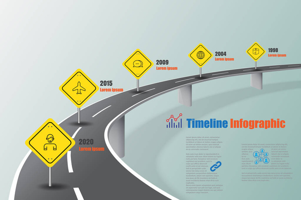 Концепции инфографических скоростных дорог, разработанные для абстрактных шаблонов этапов этапов технологического процесса технологии цифровой маркетинговой презентации данных Векторная иллюстрация
 - Вектор,изображение