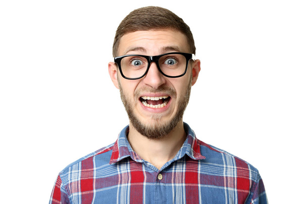 Portrait of young man in glasses  - Foto, Imagen