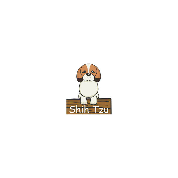 Shih Tzu εικονίδιο σκύλο κινουμένων σχεδίων - Διάνυσμα, εικόνα