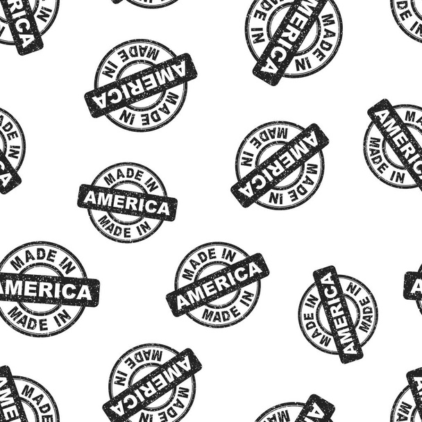 Made in America stamp seamless pattern background. Business flat - Vector, Image