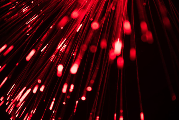 luz de línea de fibra óptica borrosa abstracta para red o technolog
 - Foto, imagen