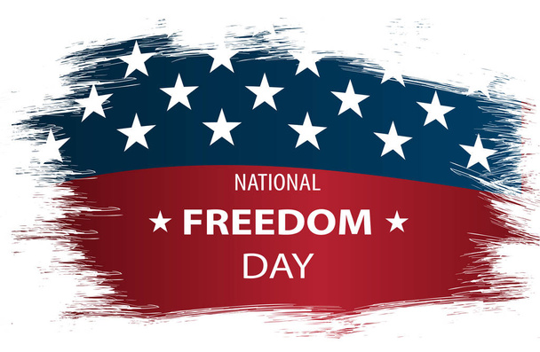 Vektorikuvaus USA:n kansallisena vapauspäivänä. Yhdysvaltain lippu taustana
. - Vektori, kuva
