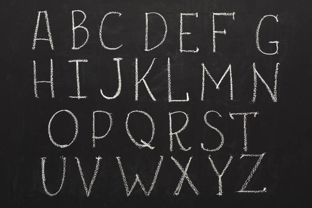 Inglés abc written by chalk on blackboard
 - Foto, Imagen