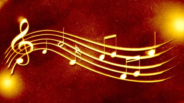 piękne złote tło notacji muzycznej - Zdjęcie, obraz