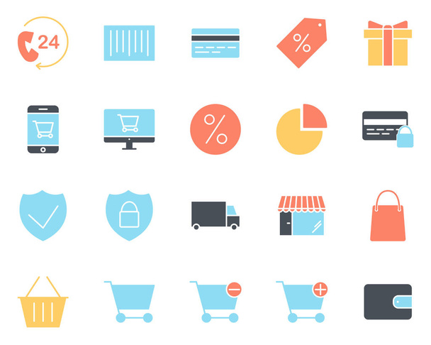Shopping Silhouette Icons Set. Vector Pictograms - Vector, Image