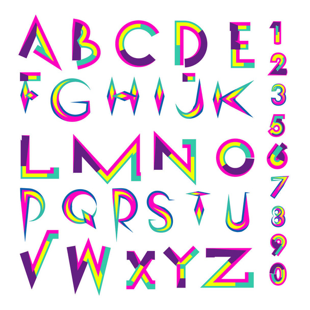 Vector of colorful alphabet. Unique fonts for design and illustration template. Typography for poster and headline publication. - Διάνυσμα, εικόνα
