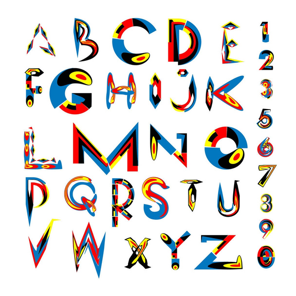Vector of colorful alphabet. Unique fonts for design and illustration template. Typography for poster and headline publication. - Vektori, kuva